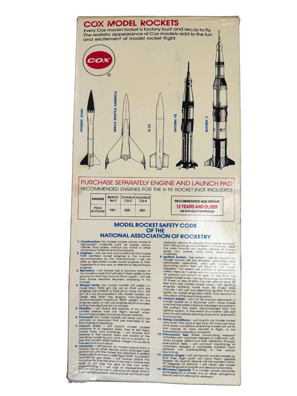 Buy Cox X-15 Solid Fuel Flying Model Rocket Kit - #5000 — Launch